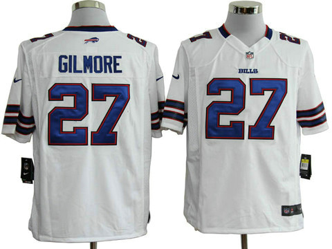 NFL Buffalo Bills 27 Defensive Backs Gilmore White Nike Game Jerseys